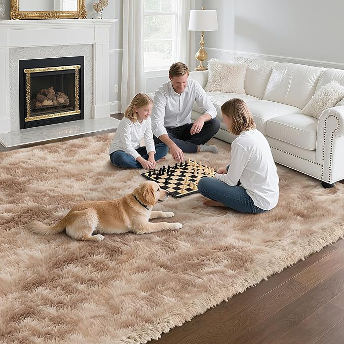 yongyangjuxin Fluffy Rug Shaggy Area Rug, Mottling Beige 10x14 Area Rugs - Image 5