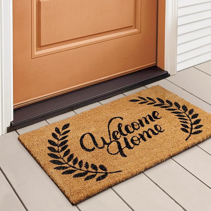 LuxUrux Welcome Mats Outdoor Coco Coir Doormat, by LuxUrux