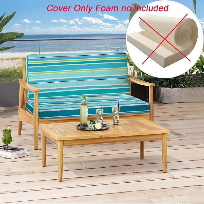 NettyPro Patio Bench Swing Loveseat Cushion Covers, Water Resistant UV - Image 6