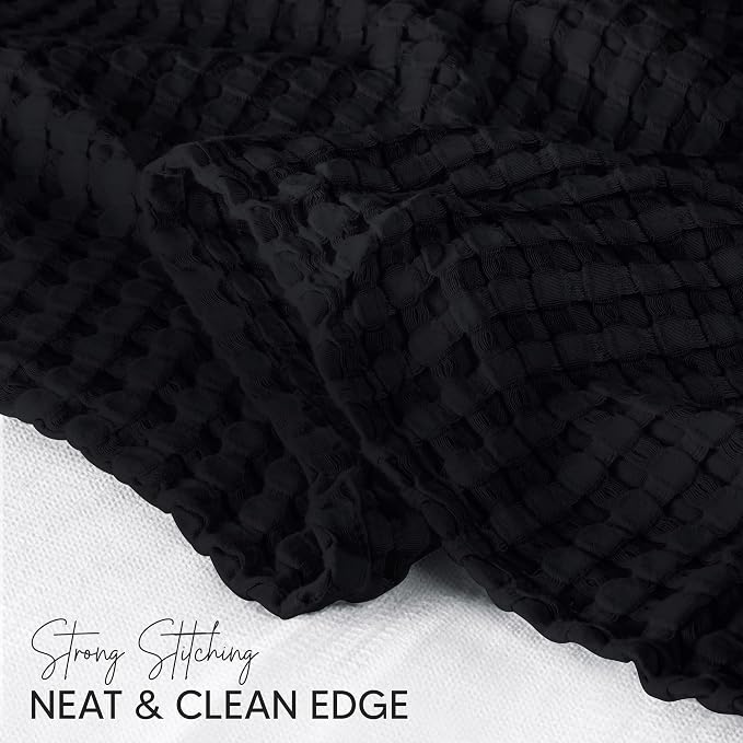 Utopia Bedding Black 100% Cotton Waffle Blanket 300 GSM Soft Lightweight - Image 5