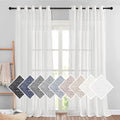 NICETOWN Privacy White Sheer Linen Curtains 96" L, Grommet Semi Sheer Linen by NICETOWN