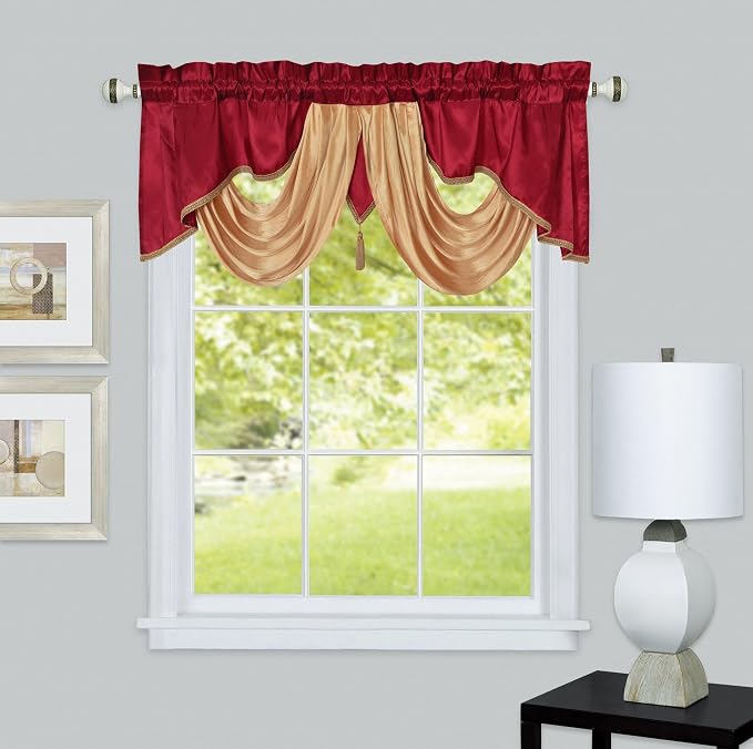 Valarie Fancy Window Valance. 54 x 18 inches. Taffeta Fabric - Image 2