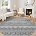cotiled 8x8 Round Area Rug Living Room: Washable Boho Rugs by COTILED