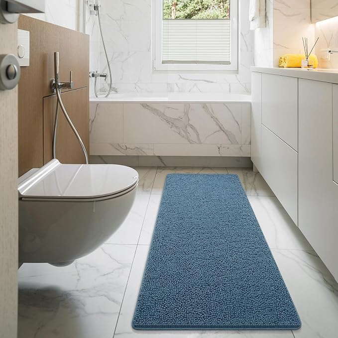 LOCHAS Luxury Bathroom Rug Shaggy Bath Mat 24 x 60 Inch, Washable Non Slip Bath - Image 7