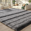 Meralax Grey Rugs for Living Room Bedroom, 5x8 Large Soft Fluffy Shaggy Gray by Merelax