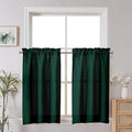Chyhomenyc Christmas Hunter Green Kitchen Curtains 36 Inch Length, Faux Linen by Chyhomenyc