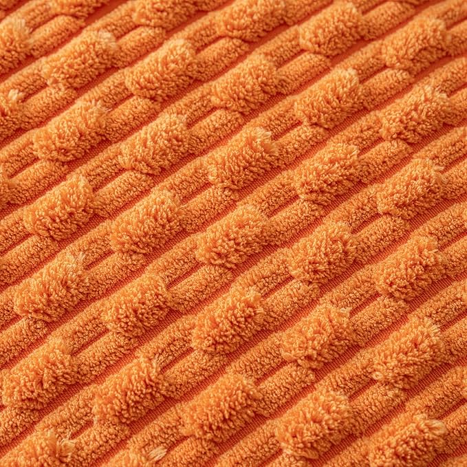 MIULEE Orange Throw Pillow Covers Soft Corduroy Decorative Set of 2 Boho - Image 3