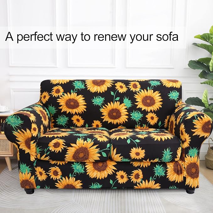 hyha Couch Cover, Loveseat Covers, Floral Pattern, 3 Pieces, Sofa Slipcovers - Image 8