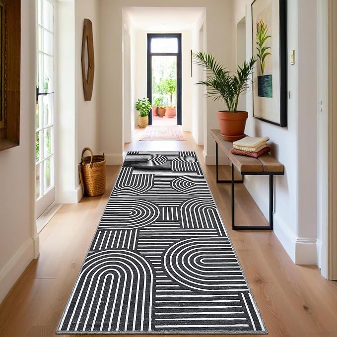 ROYHOME Modern Rug 2x6 Runners for Hallways, Abstract Kitchen Runner Rugs Non - Image 8