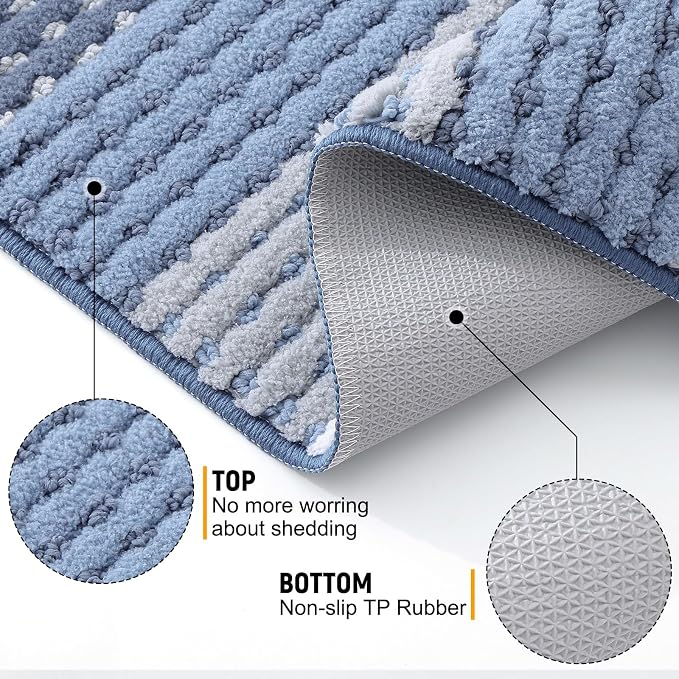 Kitinjoy Indoor Outdoor Door Mat, 30x17 Non-Slip Absorbent Dirt Trapper - Image 3