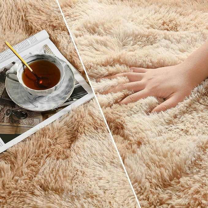 Deerhoo Shag Area Rug, 4 X 6 Tie-Dyed Plush Fuzzy Rugs - Image 4