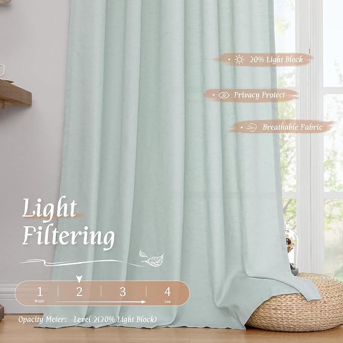 LAMIT Linen Blended Curtains 72 inch - Image 4