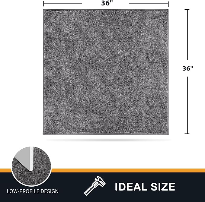 PURRUGS Dirt Trapping Door Mat 36" x 36", Non-Slip Machine Washable Entryway Rug - Image 2