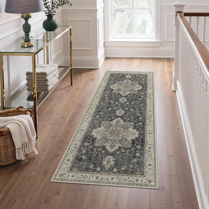 GENIMO 2x10 Runner Rugs for Hallway, Machine Washable Non Slip Vintage Rugs by GENIMO