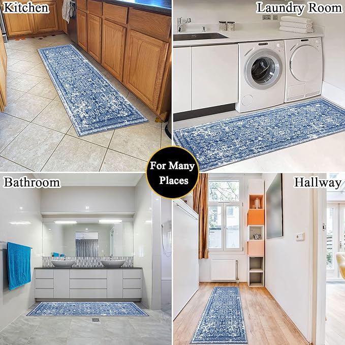 Vaukki Hallway Runner Rug, Vintage Shaggy Soft Laundry Rug, Non Slip Mat - Image 3