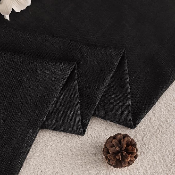 Black Linen Curtains 120 inches Long - Image 4