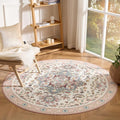 Phantoscope Washable Round Area Rug 6ft Non-Slip, Vintage Boho Rugs by Phantoscope