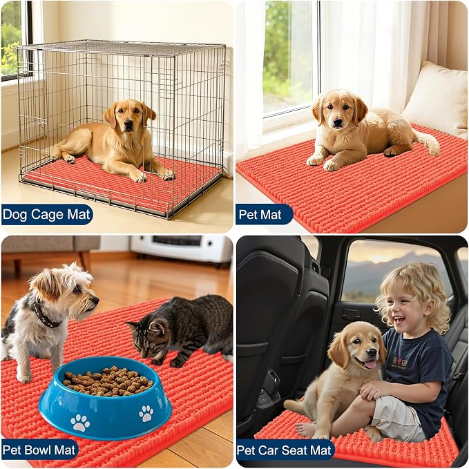 OLANLY Dog Door Mat for Muddy Paws 59x20, Ultra Absorbent Chenille Mud Doormat - Image 7