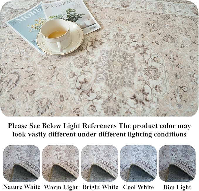 Washable 8ft Round Area Rug - Image 7