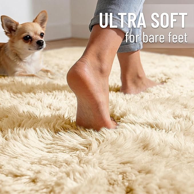 OLANLY Area Rugs for Living Room Bedroom, Machine Washable 4x5.9 ft Soft Fluffy - Image 4
