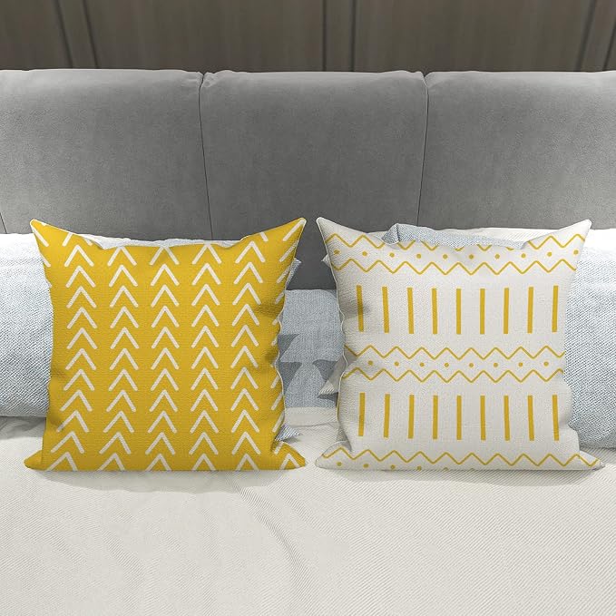 YCOLL Pillow Covers 22x22 Set of 4, Modern Sofa Throw Pillow Cover, Decorative - Image 4