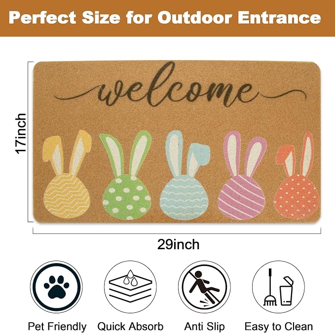 FGSS Easter-Bunny Welcome-Doormat Outdoor-Entrance - Image 4