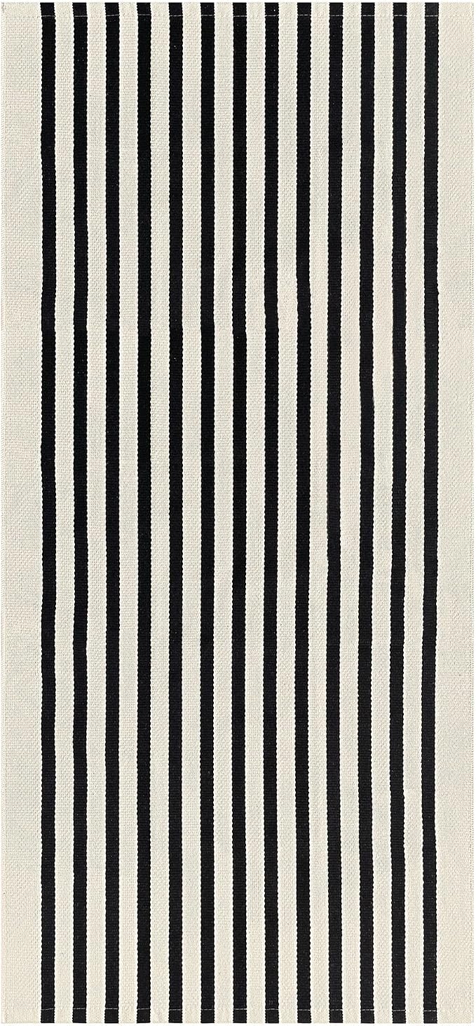 IOHOUZE Black Beige Striped Rug -2'x4.3' Front Door Rugs Outdoor, Small - Image 8