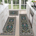 HEBE Washable Kitchen Rugs Sets of 3, Non Slip Absorbent Kitchen Rugs and Mats by HEBE