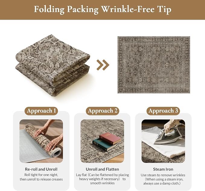 GENIMO 5x7 Area Rug Machine Washable Boho Rug - Image 8