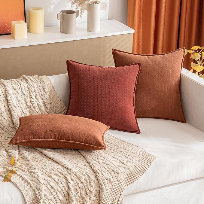 MIULEE Pack of 2 Burnt Orange Decorative Lumbar Pillow Covers 12x20 Inch - Image 7