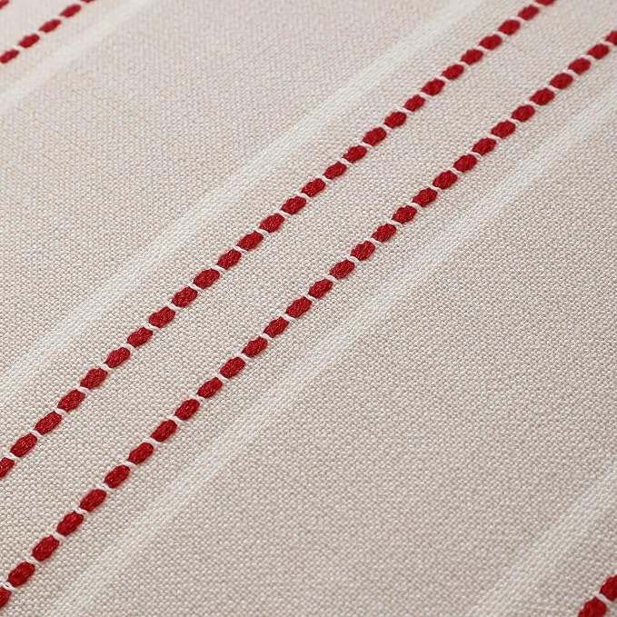 Hckot Christmas Throw Pillow Covers 12x20 Red Pillow Covers Striped Xmas - Image 4
