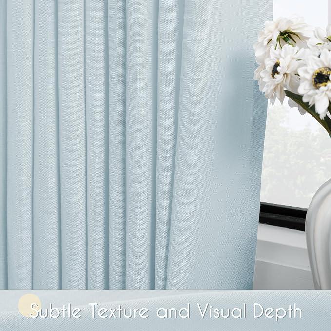 Sky Blue Curtains 96 inch Length - Image 3