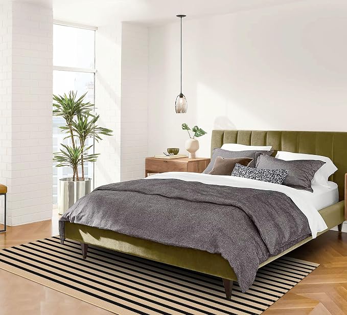 IOHOUZE Striped Area Rug 5'x7' Indoor Outdoor Rug, Washable Area Rug - Image 3