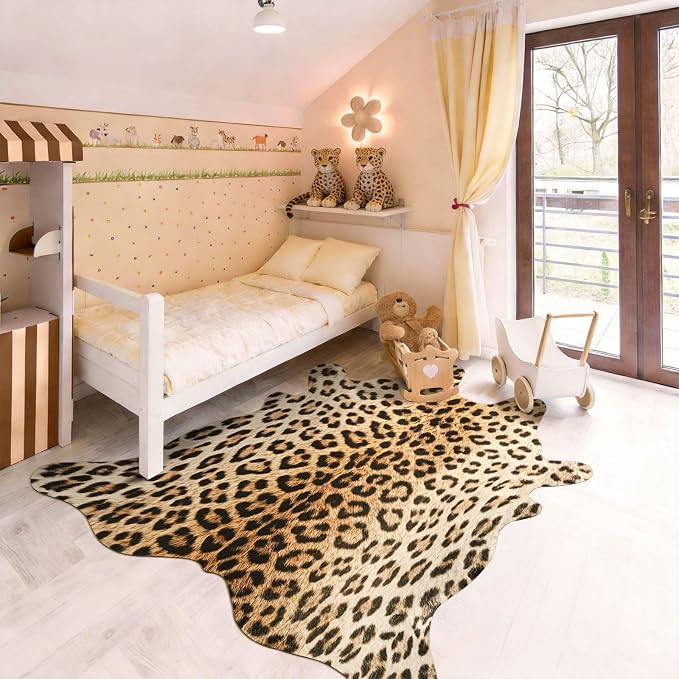 BENRON Premium Leopard Rugs for Living Room Bedroom, Non-Slip Throw Rug for - Image 5