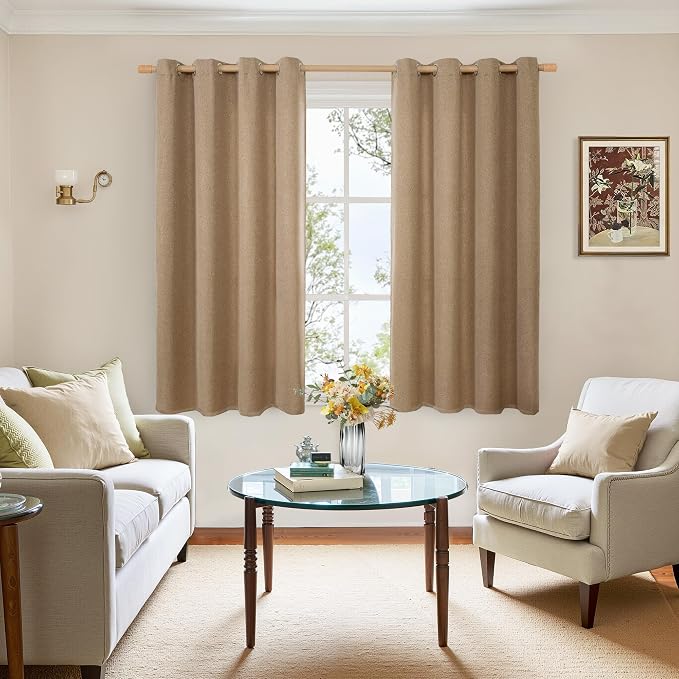 BGment Burlap Linen Curtains 54 Inch Length - Image 2