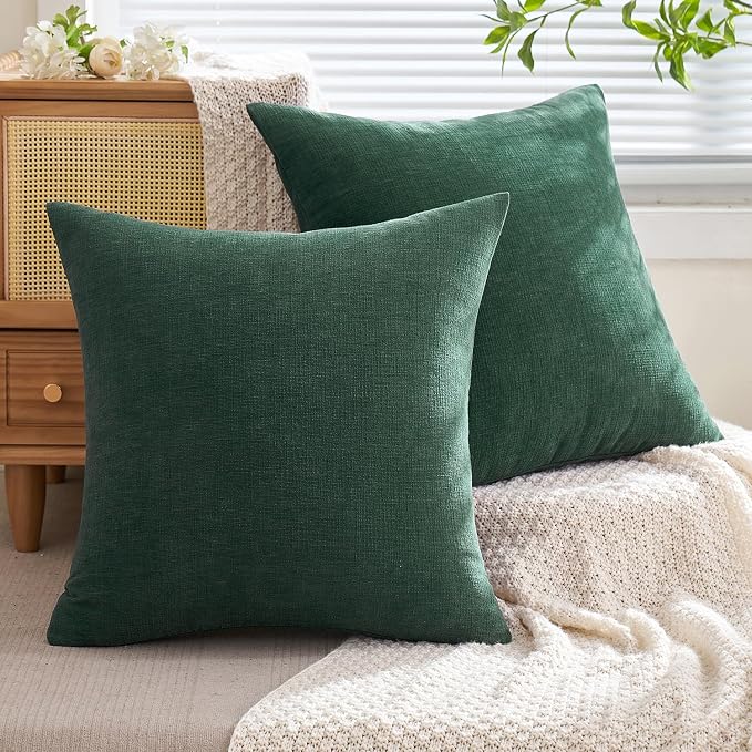 MIULEE Dark Green Couch Pillow Covers 18x18 Inch - Image 4