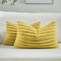 FUTEI Mustard Yellow Decorative Throw Pillow Covers Set of 2, 12x20 Inch Soft by FUTEI