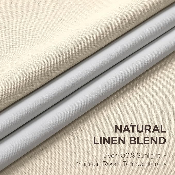 Joydeco Pinch Pleated Linen Curtains - Image 2