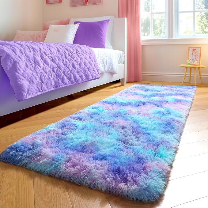 Amdrebio Purple Rainbow 2x6 Runner Area Rugs - Image 5