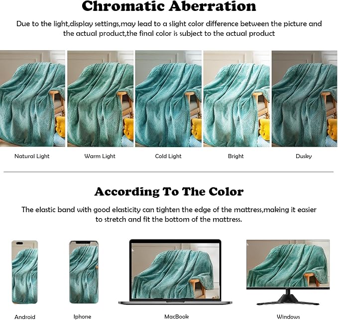NEWCOSPLAY Super Soft Twin Blanket Light Teal Premium Silky Flannel Fleece - Image 6
