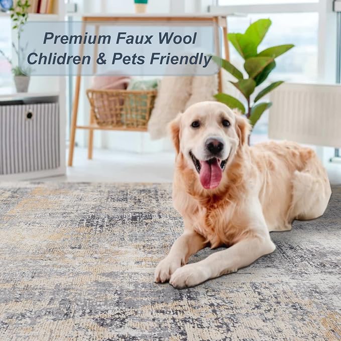 Area Rug 8×10, Large Vintage Boho Rug, Ultra-Soft Low Pile, Non Slip, Stain - Image 7