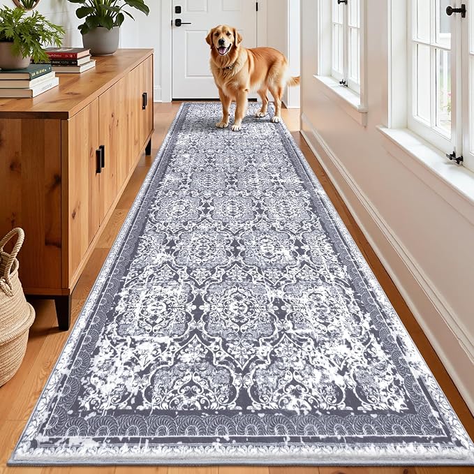 Vaukki Hallway Runner Rug, Vintage Shaggy Soft Laundry Rug Runner, Non Slip - Image 8