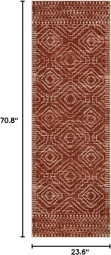 Wonnitar Moroccan Runner Rug 2x6, Washable Hallway Runner Rugs - Image 2