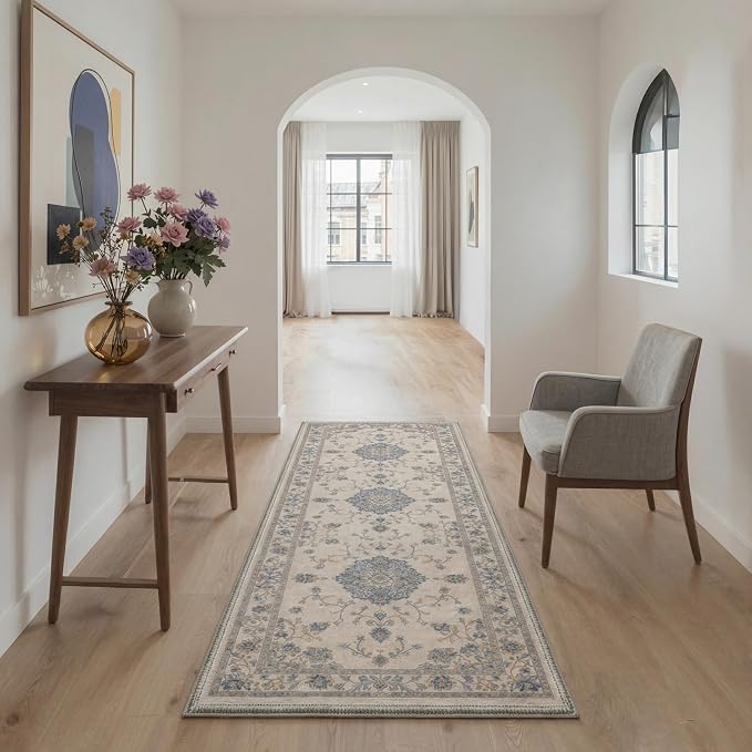 GENIMO 5x7 Area Rugs for Living Room, Machine Washable Non Slip Vintage Rugs - Image 6