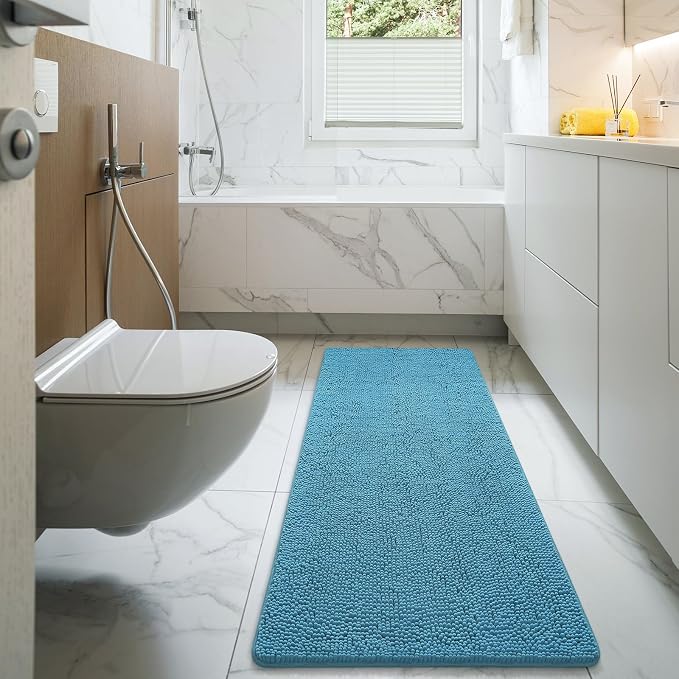 LOCHAS Luxury Bathroom Rug Shaggy Bath Mat 24 x 60 Inch, Washable Non Slip Bath - Image 7