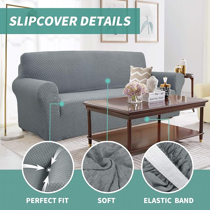 YEMYHOM Couch Cover Latest Jacquard Design High Stretch Sofa Chair Covers - Image 3