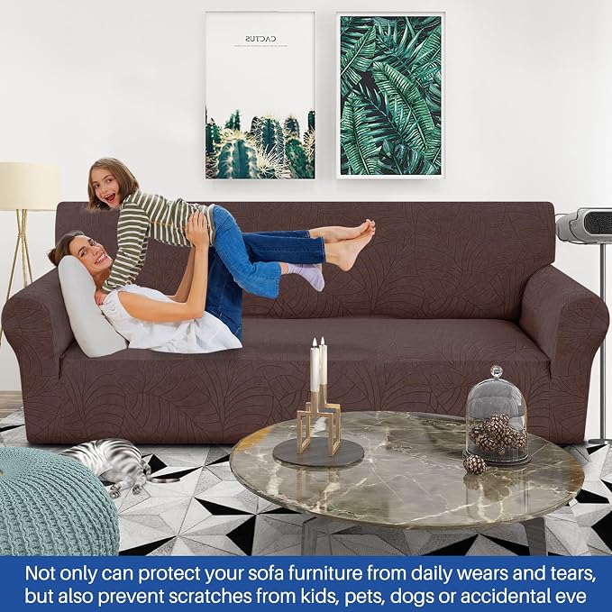 YEMYHOM Couch Cover Latest Jacquard Design High Stretch Extra Large Sofa Covers - Image 2