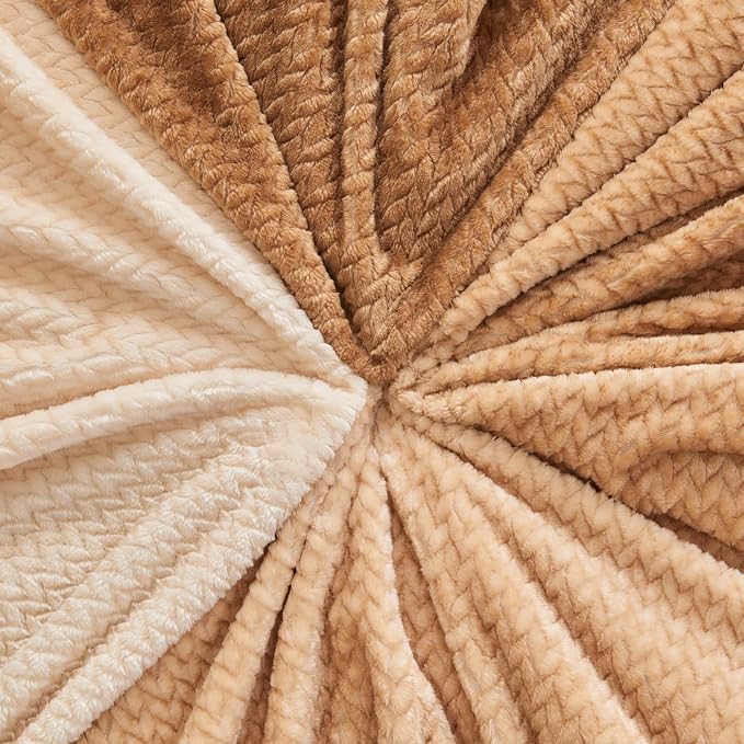 NEWCOSPLAY Super Soft Twin Blanket Ombre Brown Premium Silky Flannel Fleece - Image 6