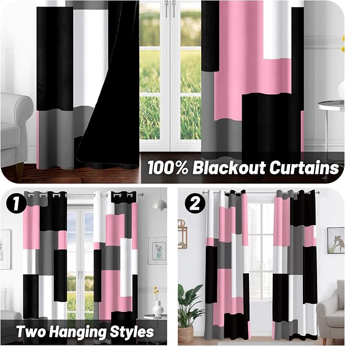 Tyrot Pink 100% Blackout Curtains - Image 2