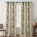 Topfinel Floral Curtains 96 Inches Long 2 Panels Unique Beige Luxury Elegant by Topfinel
